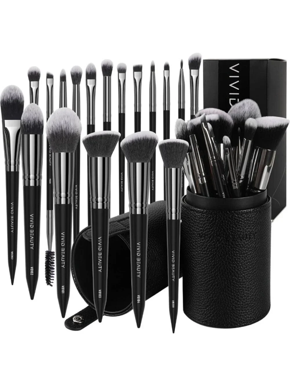 18-Piece Makeup Brush Set with Travel Case - Premium Blending, Foundation